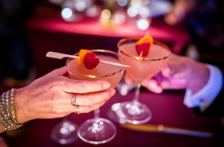  Decorated cocktail glasses at Weill Cafe.