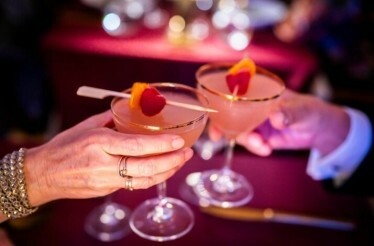  Decorated cocktail glasses at Weill Cafe.