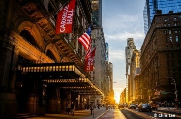 A close view of the entrance to Carnegie Hall. ©Chris Lee