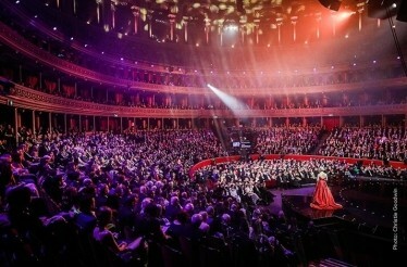 View at the fully booked Royal Albert Hall from the stage during the Olivier Awards with Mastercard. © Christie Goodwin.