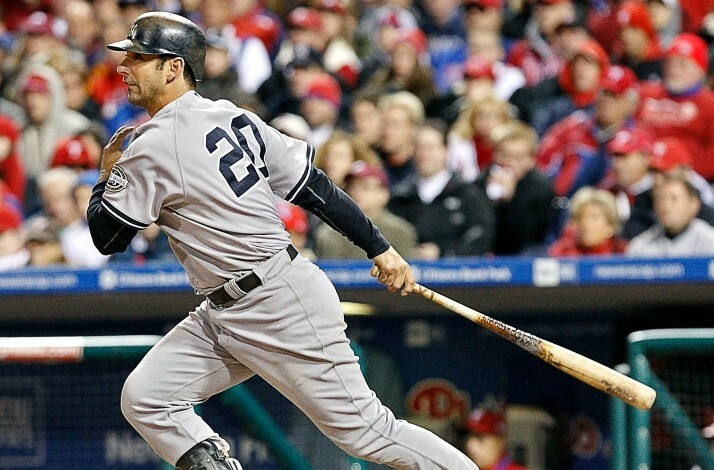Baseball player Jorge Posada photographed during a game