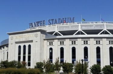The exterior of Yankee Stadium in the Bronx, New York City.