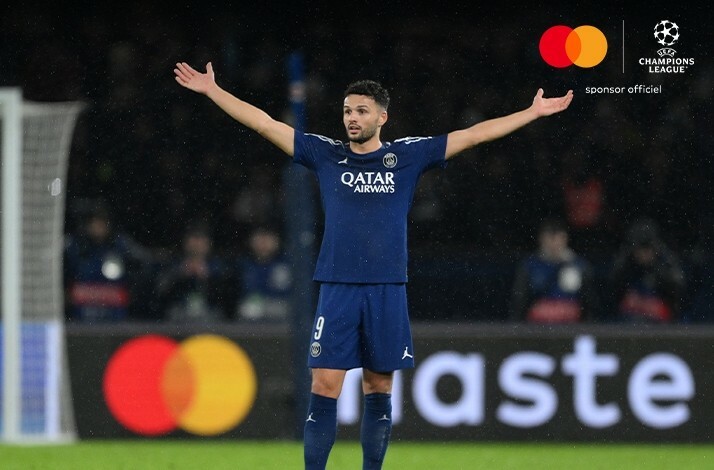 Player of Paris Saint-Germain photographed during an UEFA Champions League match.