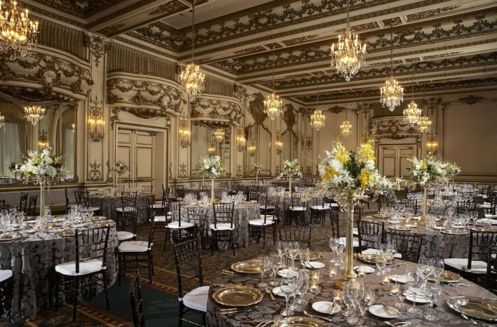 Dining area at one of the Fairmont San Francisco’s restaurants.
