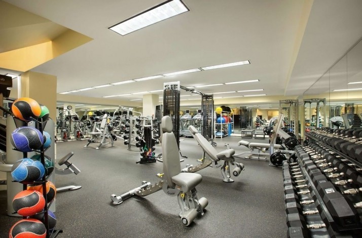 Fitness center at the Fairmont San Francisco hotel.