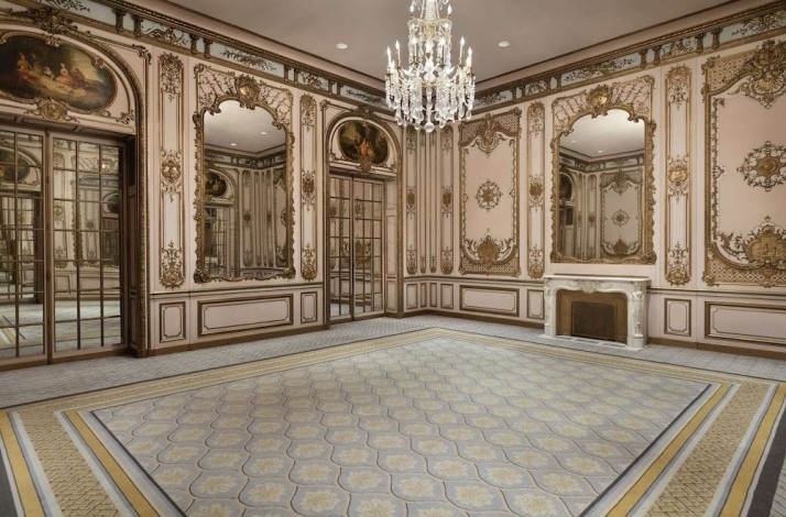 One of the hallways at the Fairmont San Francisco hotel.