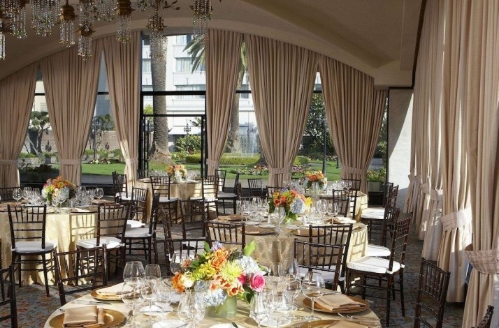 Dining area at one of the Fairmont San Francisco’s restaurants.