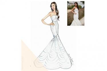 Personalized Bridal Illustration by a Celebrated Fashion Illustrator