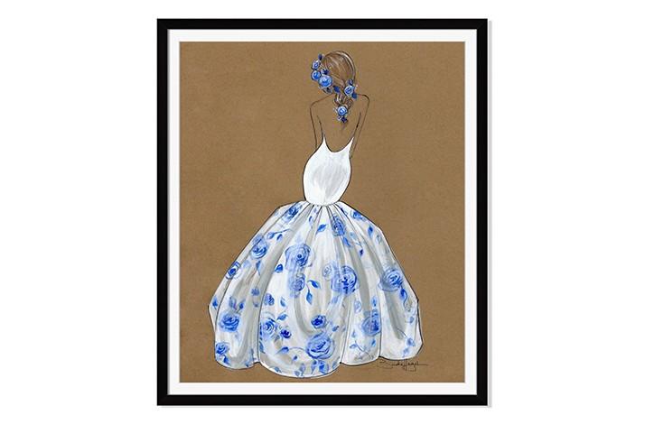“Blue Belle”: Fashion Illustration by Artist Brooke Hagel (1)