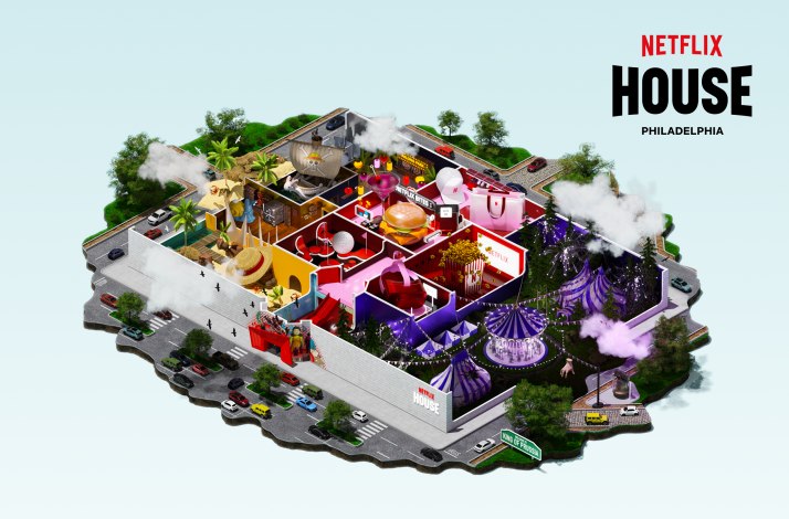 Floor plan of the Netflix House in Philadelphia