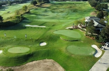 Bird veiw on Golfzon Leadbetter Academy's World Headquarters golf field.