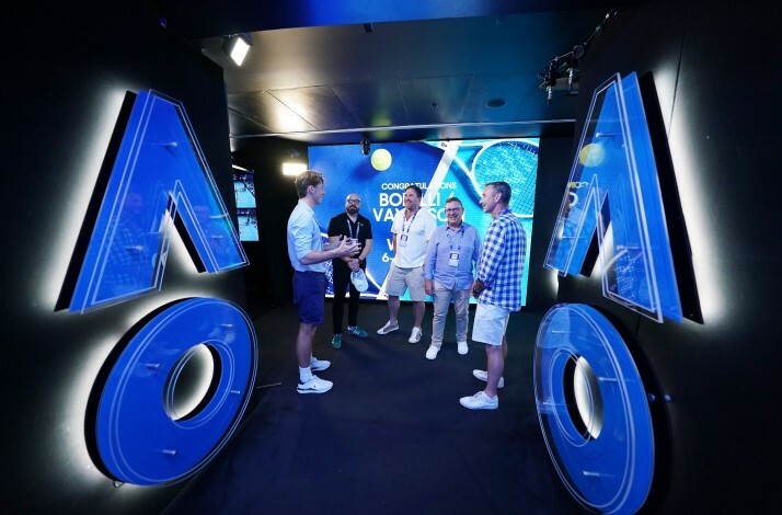 A group of people at the Australian Open in Rod Laver Arena, Melbourne.