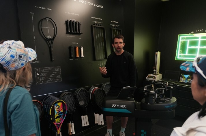 Tennis racket customization demonstration at TennisLab, Australian Open.