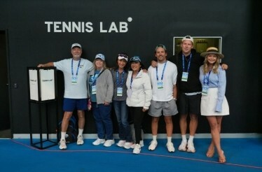 Group outside TennisLab at the Australian Open.