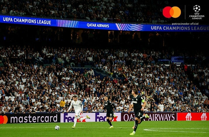 Players of Real Madrid CF and Juventus photographed during an UEFA match.