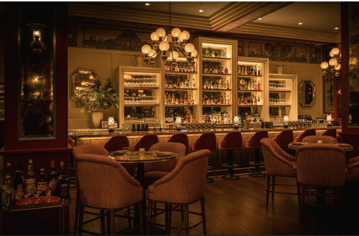 The bar sitting area of the venue  Mother Wolf LA.