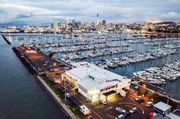 Aerial view on West Haven Marina  in Auckland