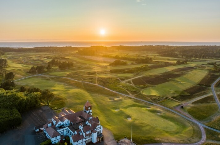 Colourful sunset at Royal Birkdale Golf Club.