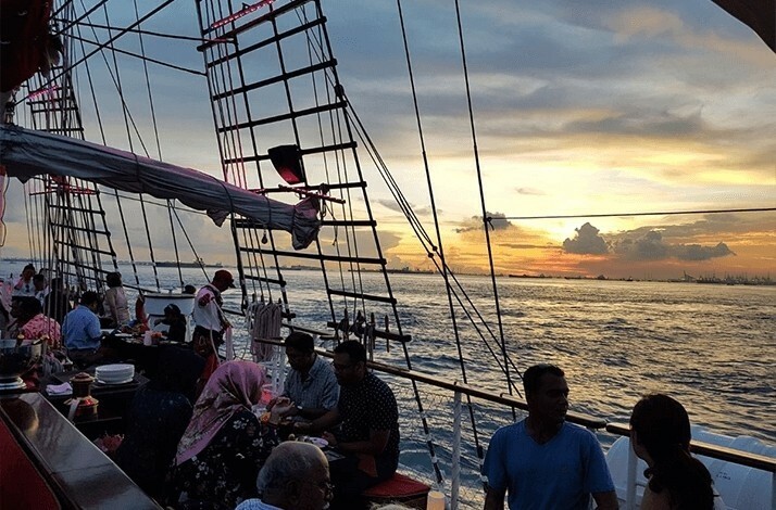 View of the sea at sundown from the Royal Albatross.