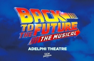 Promotional banner for Back to the Future. The Musical