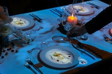 3D meal projection as part of an immersive dining experience at Le Petit Chef in Roodepoort, South Africa.