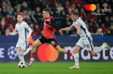 Players of Bayer 04 Leverkusen photographed during an UEFA Champions League match