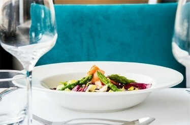 One of the dishes served at Les Bateaux Lyonnais cruise boat.