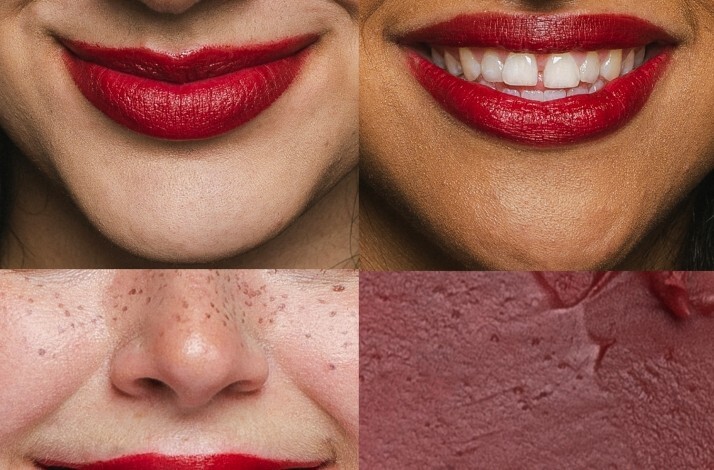 Swatches of Cheekbone Beauty Sustain Lipsticks.