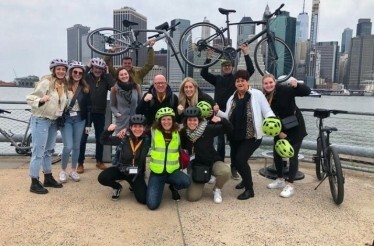 Embark on an epic three-hour bike tour of NYC from the Brooklyn Bridge to Times Square: In New York, New York