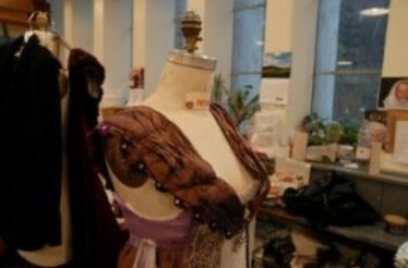 Close up view of a dress for Met Opera