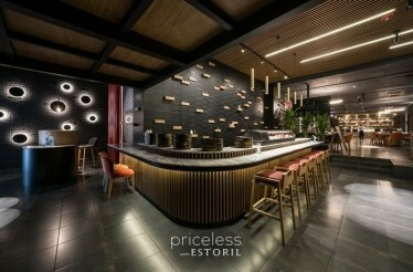 View at the bar counter in the Priceless with Estoril restaurant in Mexico City, Mexico.