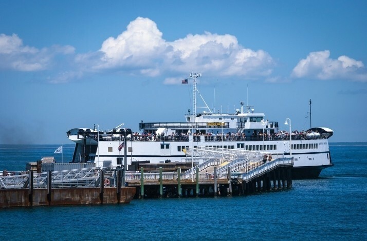 A ferry approaching Martha's Vineyard.