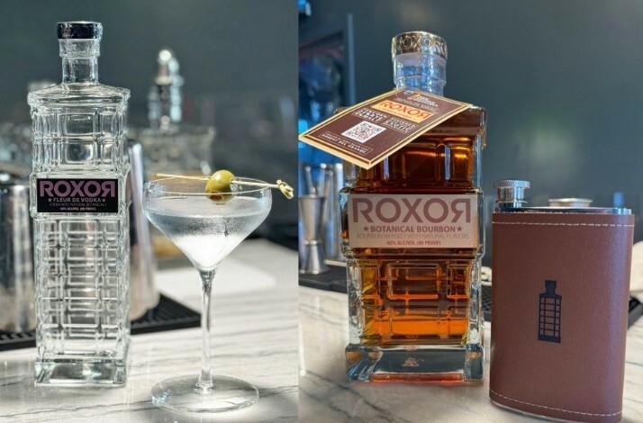 Collage of bottles and glasses of ROXOЯ Spirits.