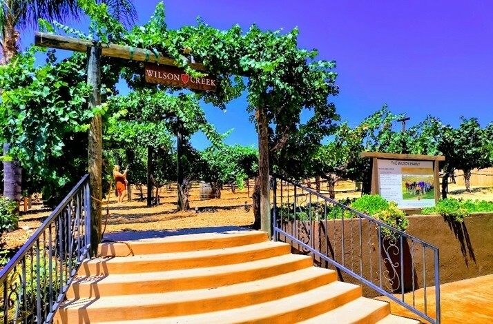 Entrance to the vineyard at the Wilson Creek Winery.