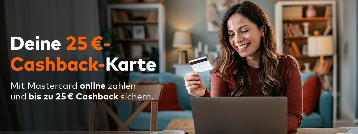 Mastercard CashBack - Mit Mastercard online zahlen und bis zu 25 € sparen!