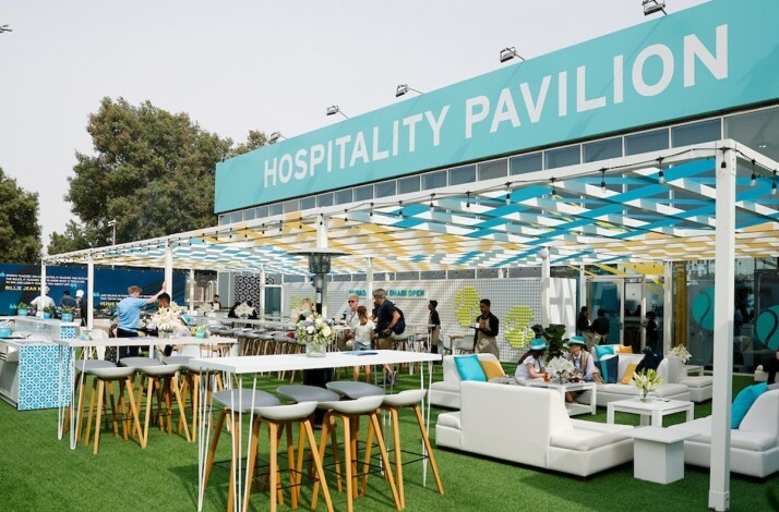 The hospitality pavilion on Mubadala Abu Dhabi Open
