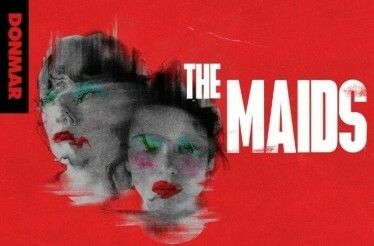Promotional banner for ‘The Maids’ at the Donmar Warehouse in London.