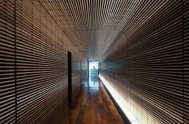 Corridor leading to the spa center in The Standard Hotel