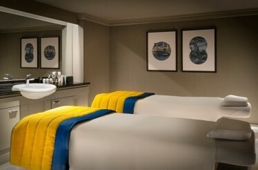 A view of the massage room with two massage beds at the Rena Spas