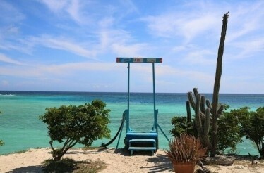 A scenic view of the shallow lagoon Mangel Halto near Pos Chikito in Aruba.
