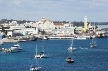  Aerial view of Nassau Harbor.