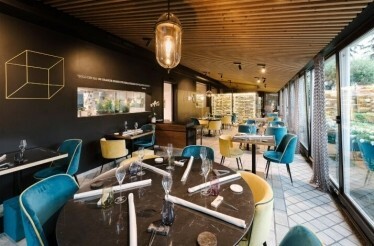 Interior of Atelier, Michelin-starred restaurant in Piedmont's Italian Alps