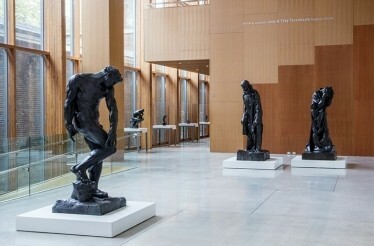 Black statues in the Art Gallery of Ontario.
