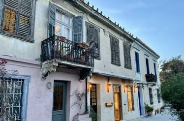 One of the traditionally styled 2-storied houses located in Plaka - the old historical neighborhood of Athens.
