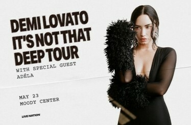 Promotional banner for Demi Lovato: It's Not That Deep Tour.