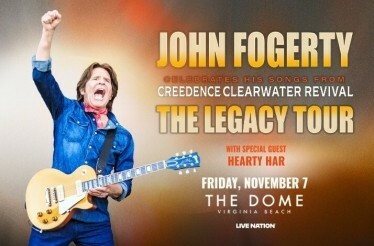 Promotional banner for John Fogerty The Legacy Tour.