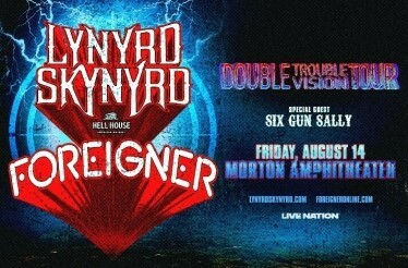 Promotional banner for Lynyrd Skynyrd x Foreigner.