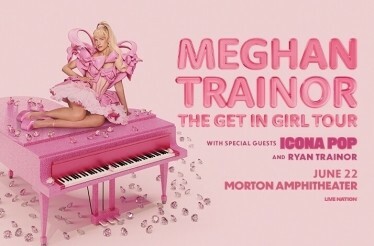 Promotional banner for Meghan Trainor: The Get In Girl Tour.