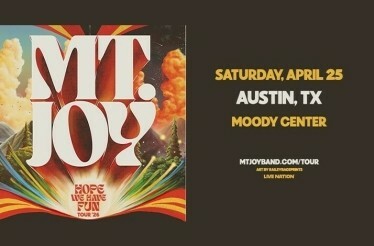 Promotional banner for Mt. Joy.