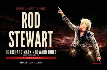Promotional banner for Rod Stewart.